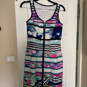 Amanda Uprichard dress small mini multicolored with front zip